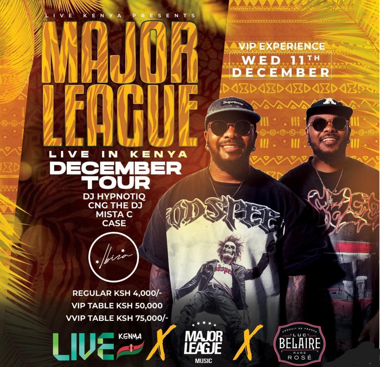 MAJOR LEAGUE-Live In Kenya December Tour