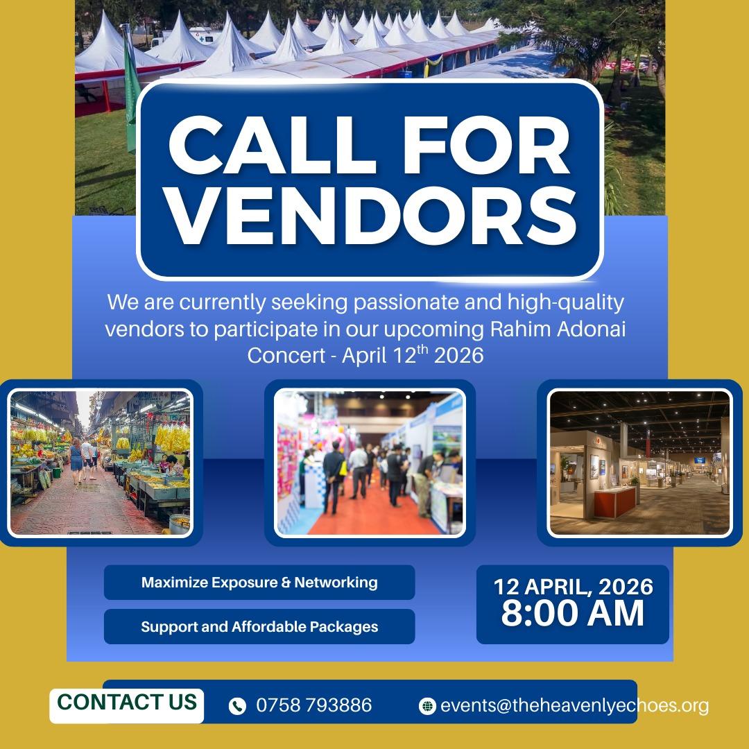 CALL FOR VENDORS | RAHIM ADONAI CONCERT 2026