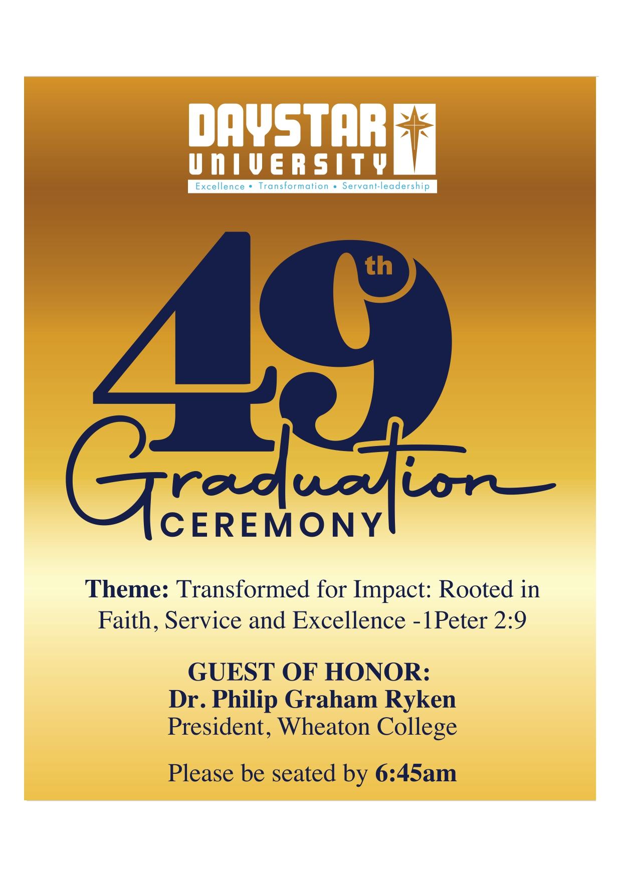 DAYSTAR UNIVERSITY 49TH GRADUATION CEREMONY