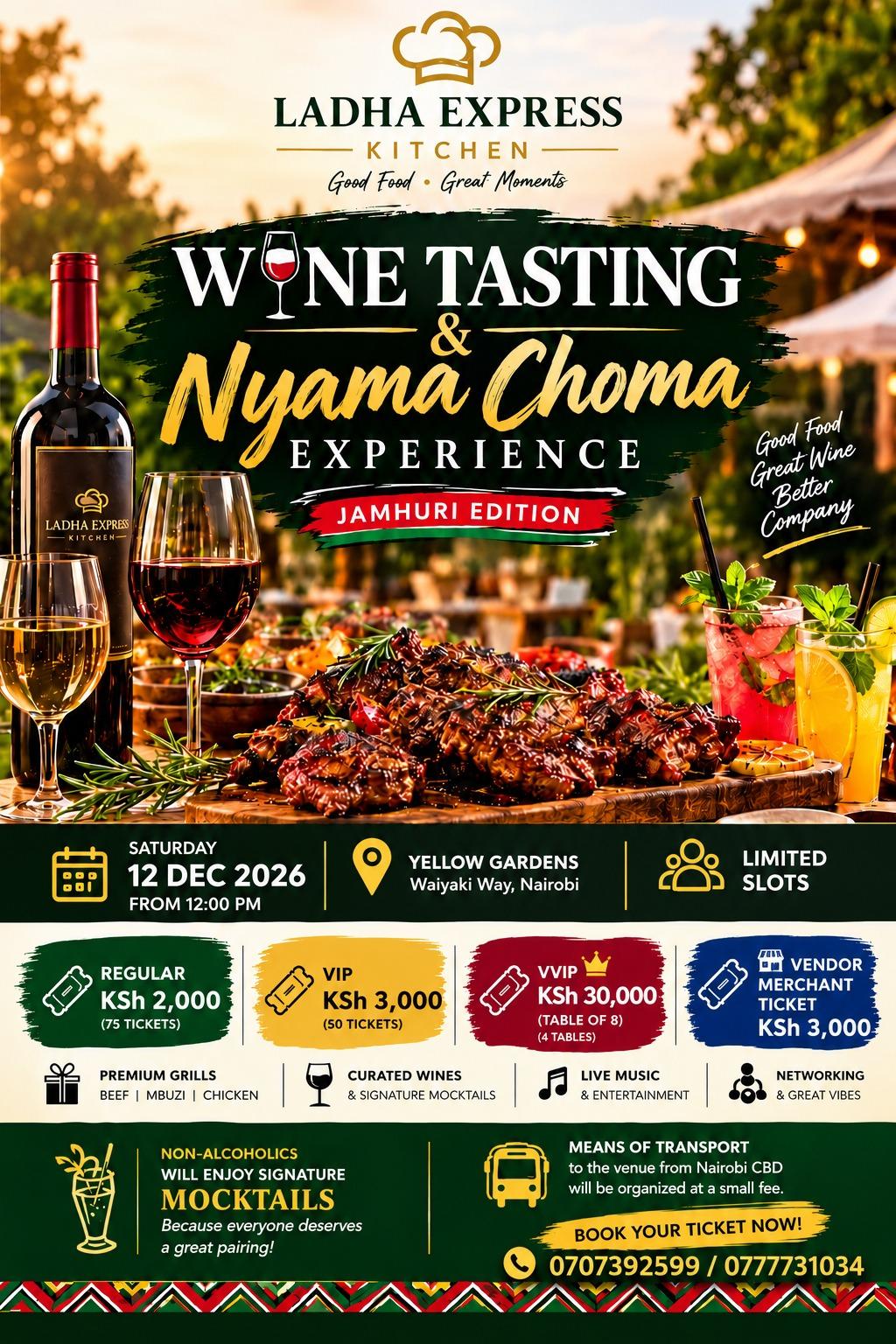 Wine Tasting & Nyama Choma Experience