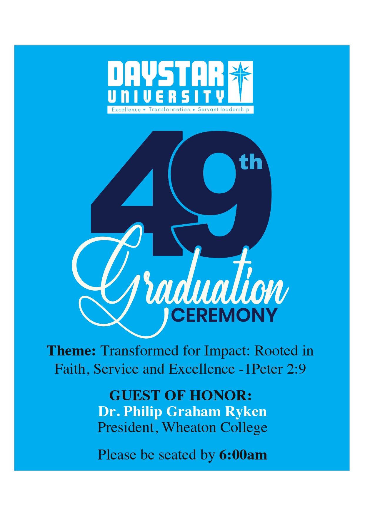 DAYSTAR UNIVERSITY 49TH GRADUATION CEREMONY